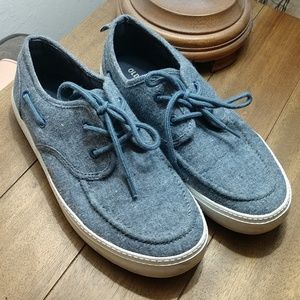 Blue Linen Tennis Shoes